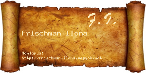 Frischman Ilona névjegykártya